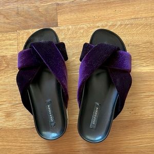 Ava & Aiden velvet slides